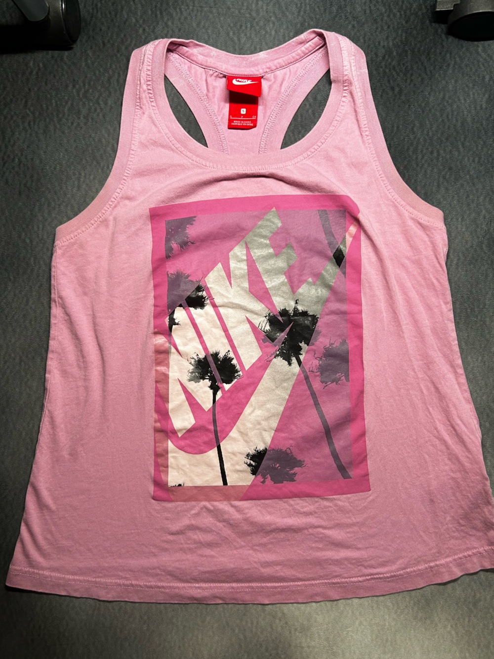 Pink Nike Pam Tree Tank Top- sz S